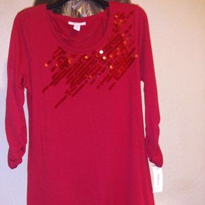 Style&Co M Red woman  tunic NWT